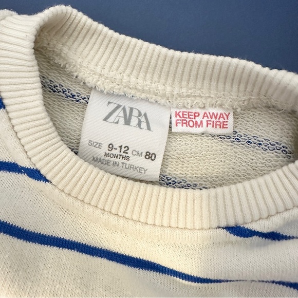 [KID] ZARA Toddler Sweater 9-12M Stripe Ruffle Pullover - Picture 6 of 8